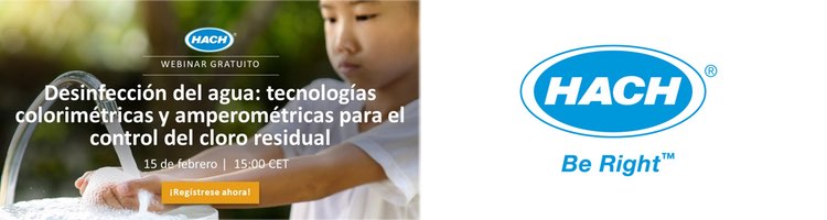 "Desinfección del agua: tecnologías colorimétricas y amperométricas para el control del cloro residual", un webinar de Hach