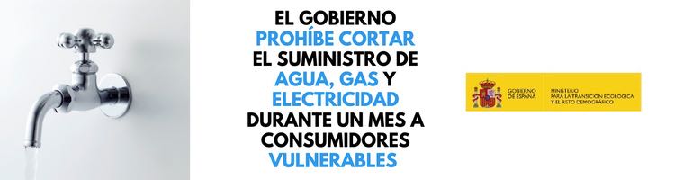 El Gobierno prohíbe el corte de suministro de agua a consumidores vulnerables durante un mes prorrogable