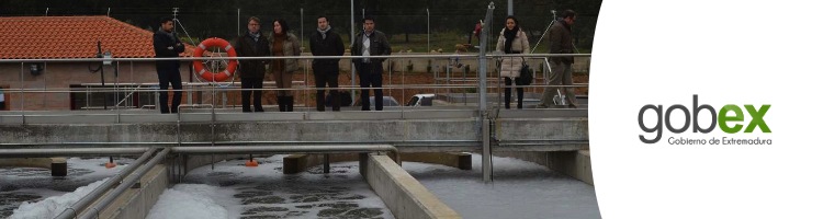 El consejero de Fomento del Gobierno de Extremadura inaugura la EDAR de Puebla de Obando en Badajoz tras una inversión de 3,3 millones