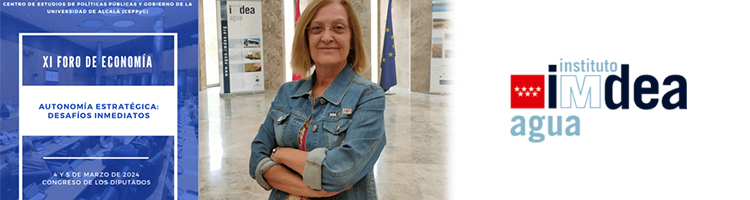 Irene de Bustamante, modera la mesa sobre el agua en el "XI Foro de Economía"