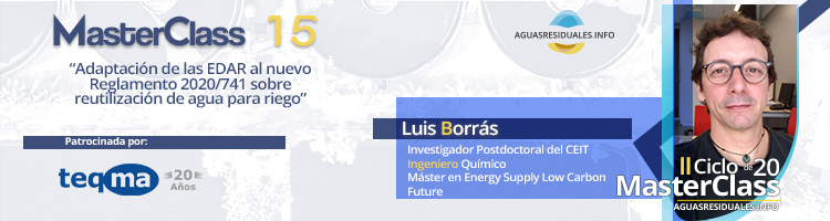 Teqma presentará sus soluciones en la MasterClass 15 sobre "Adaptación de las EDAR al nuevo Reglamento 2020/741 sobre reutilización de agua para riego"