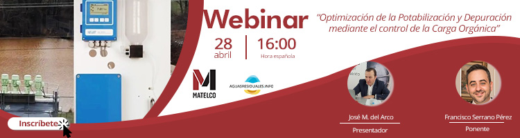 La "Optimizaci&oacute;n de la Potabilizaci&oacute;n y Depuraci&oacute;n mediante el control de la Carga Org&aacute;nica" el pr&oacute;ximo mi&eacute;rcoles 28 a las 16 h