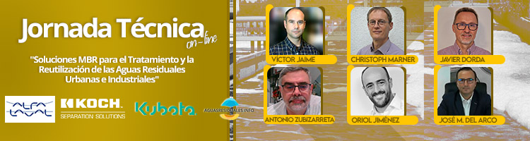 Inscríbete a la II Jornada Técnica On-line "Soluciones MBR para el Tratamiento y la Reutilización de las Aguas Residuales Urbanas e Industriales"