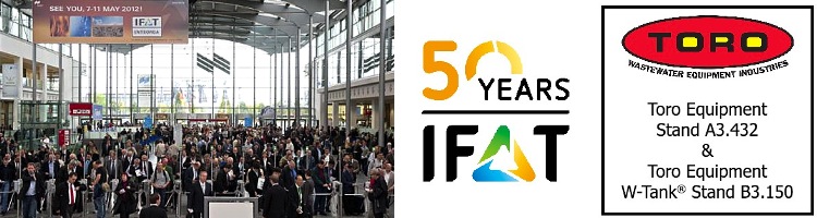 Toro Equipment estará presente como expositor en el 50 aniversario de IFAT 2016 en Alemania