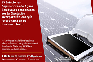 Trece EDAR gestionadas por MásMedio incorporarán energía fotovoltaica en su funcionamiento