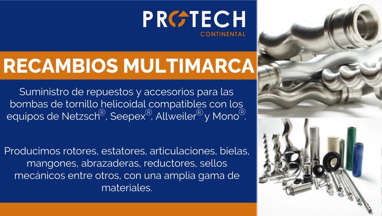 Recambios multimarca para bombas helicoidales