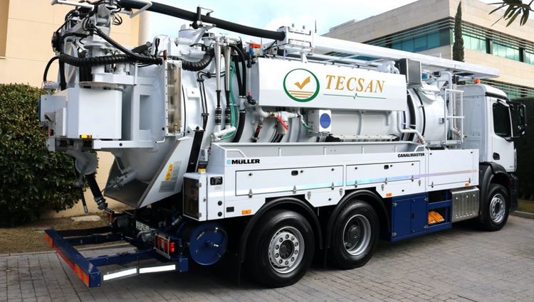 Camiones Müller, para la limpieza del alcantarillado con reciclaje o reutilización del agua