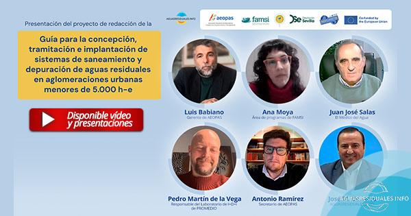 Webinar "Gu&iacute;a para la concepci&oacute;n, tramitaci&oacute;n e implantaci&oacute;n de sistemas de saneamiento y depuraci&oacute;n en peque&ntilde;as aglomeraciones urbanas"