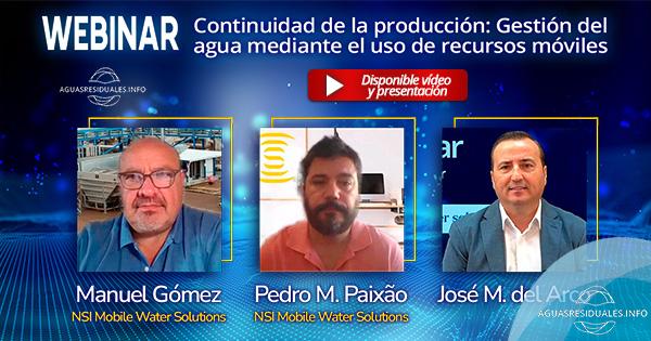 Webinar "Continuidad de la producción: Gestión del agua mediante el uso de recursos móviles"